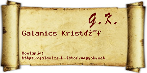 Galanics Kristóf névjegykártya