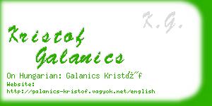 kristof galanics business card